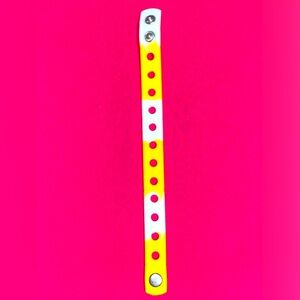 (10 for $15) Yellow & White Croc Charm Bracelets for Adults